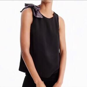 J. Crew drapey tank w sequin bow shoulder detail